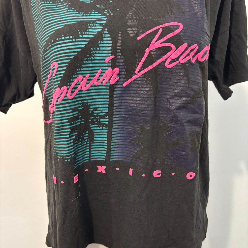 Vintage size Small Cancun Beach Cotton Hot Pink Surfer Skater Baby Tee Shirt
